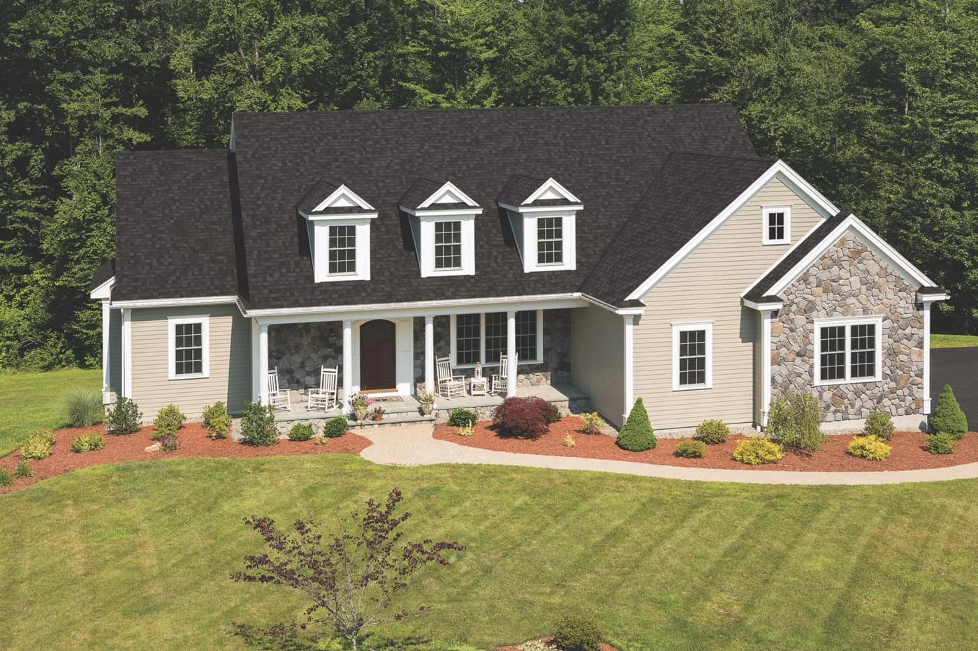 IKO Cambridge Dual Black shingles on a manufacturer example home