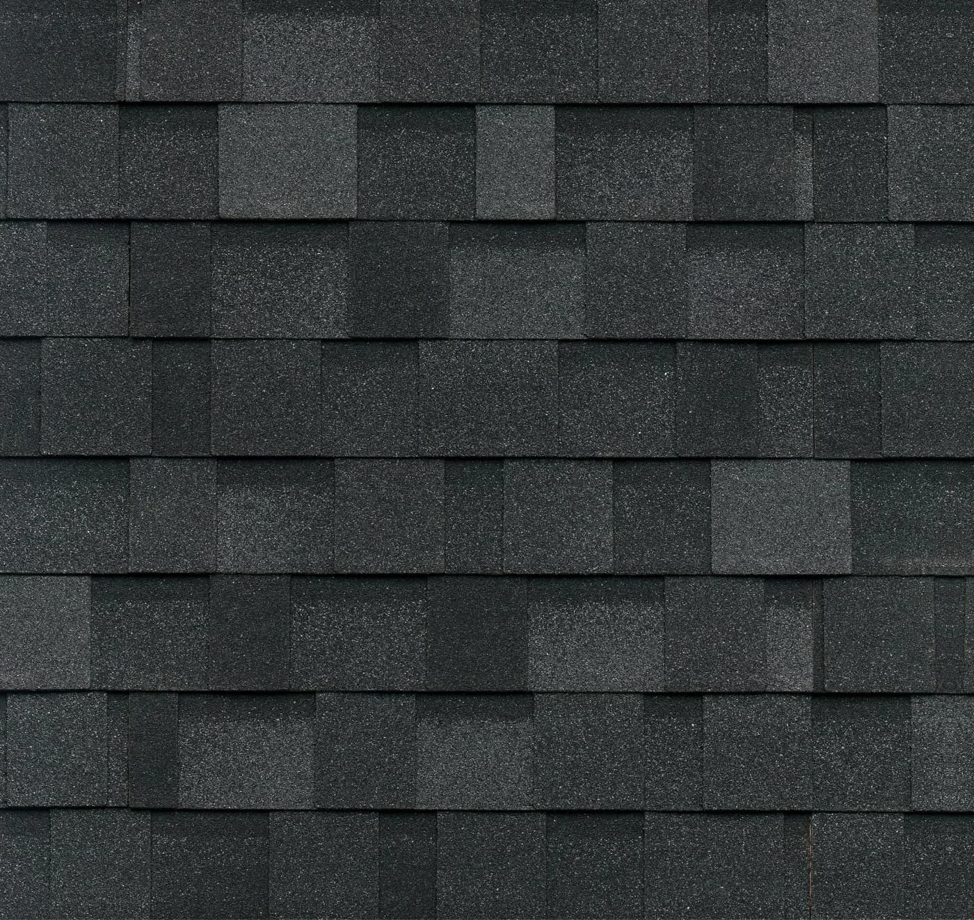 Close-up of IKO Nordic shingles in Granite Black